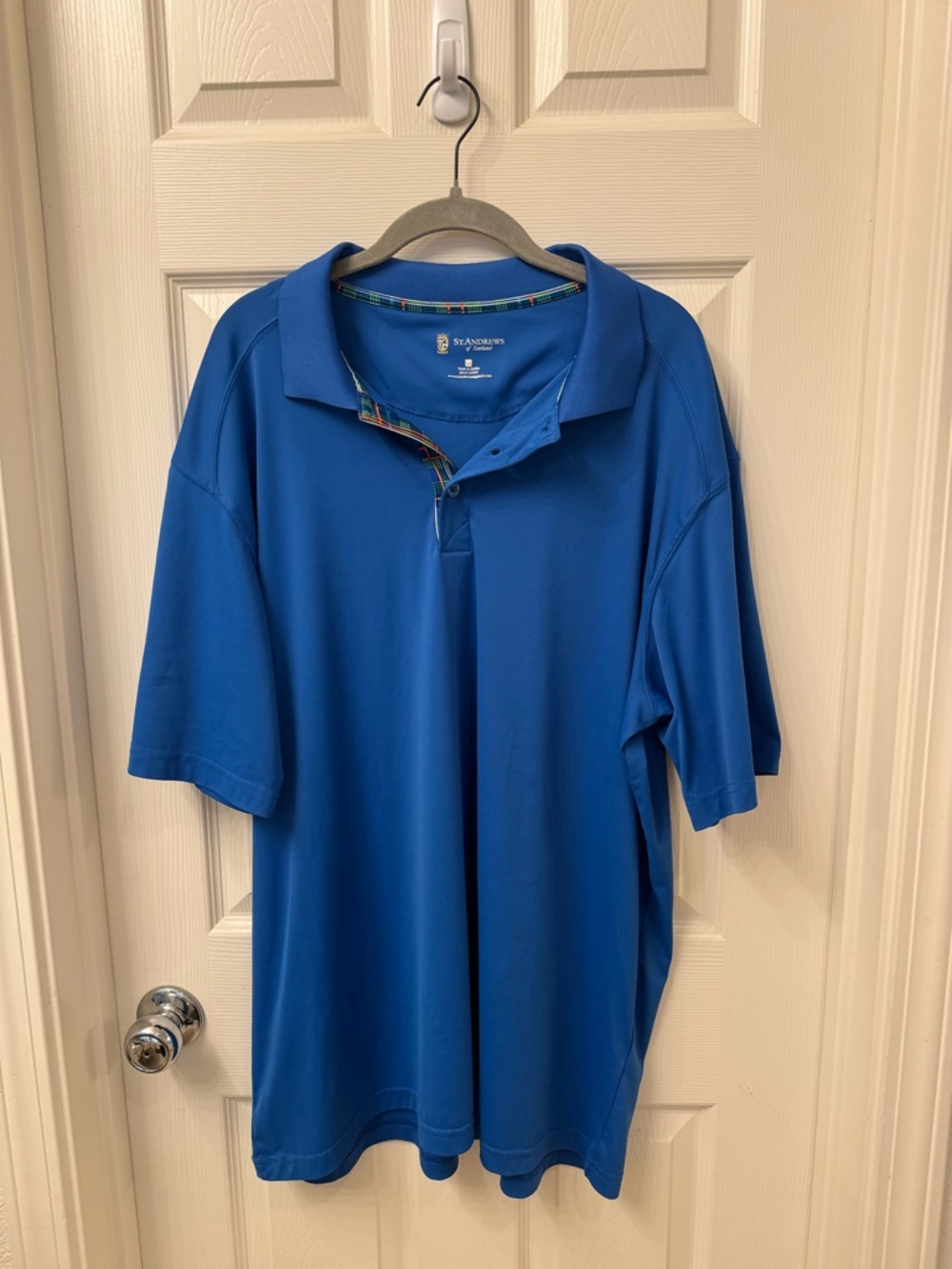 St. Andrews Scotland Blue Polo Shirt XXL Men’s Performance Golf Shirt